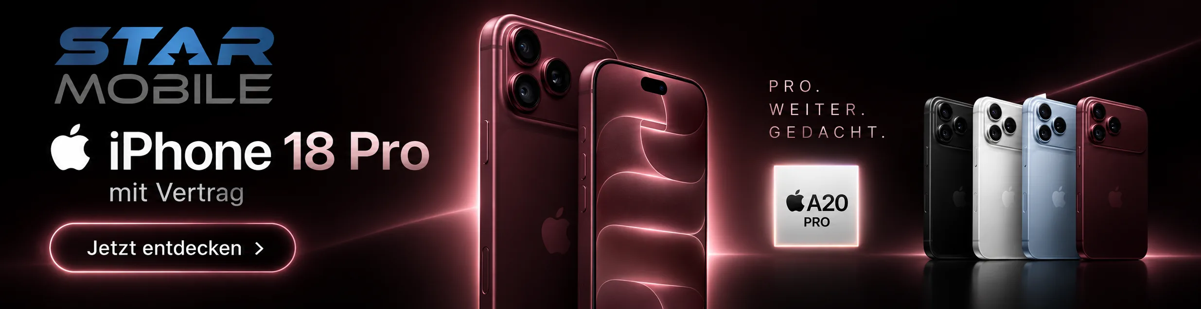 Apple iPhone 18 Pro 256 GB mit Vodafone Smart L bei starmobile