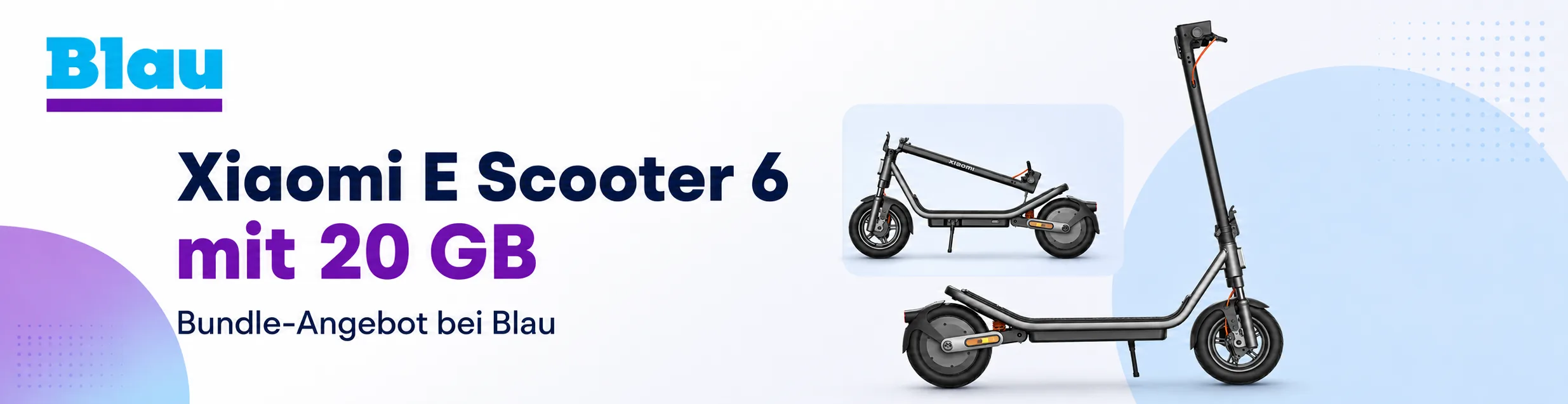 Xiaomi E-Scooter 6 mit 20 GB 5G im Blau Allnet S für 19,99 Euro monatlich
