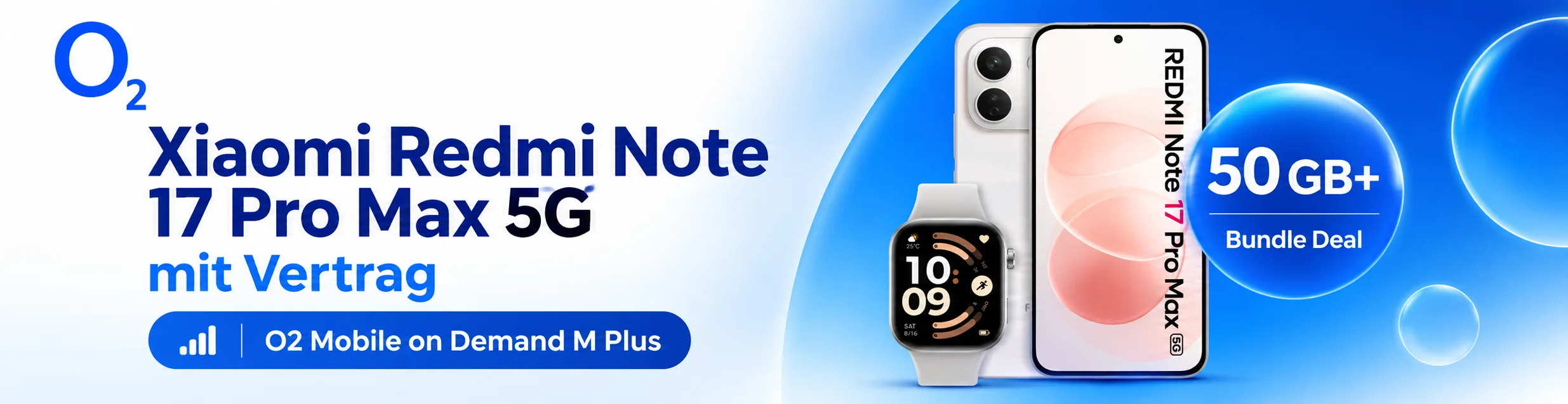 Xiaomi Redmi Note 17 Pro Max 5G mit kostenloser Redmi Watch 6 und o2 Mobilfunktarif