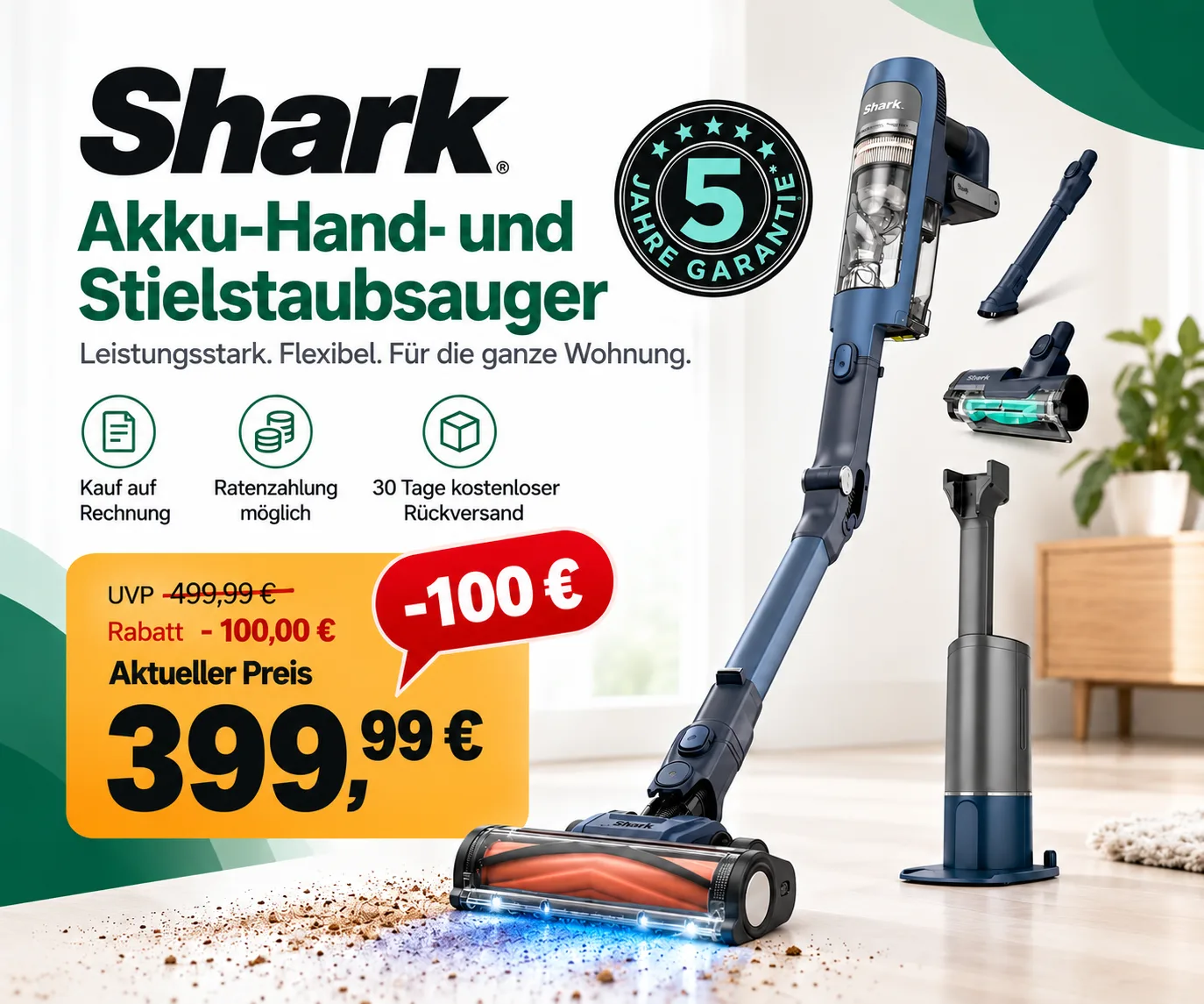 Shark Akku-Staubsauger mit Absaugstation: BAUR Angebot