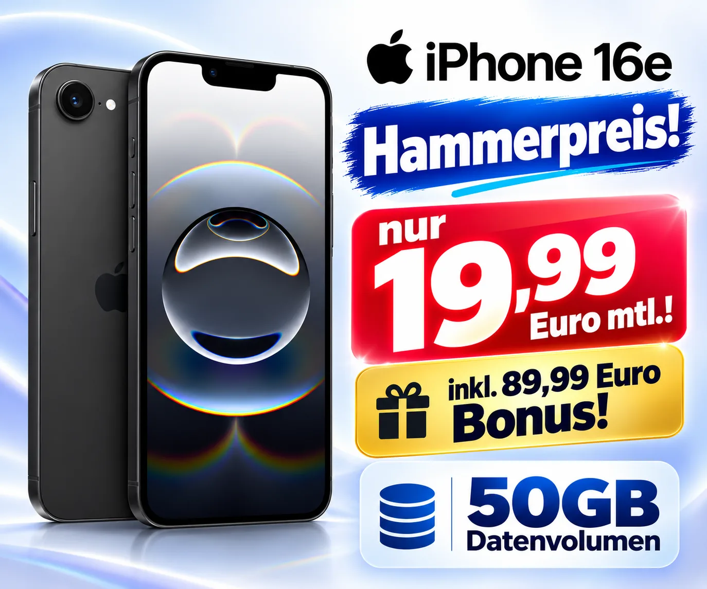 iPhone 16e mit 50 GB Vodafone-Netz bei LogiTel