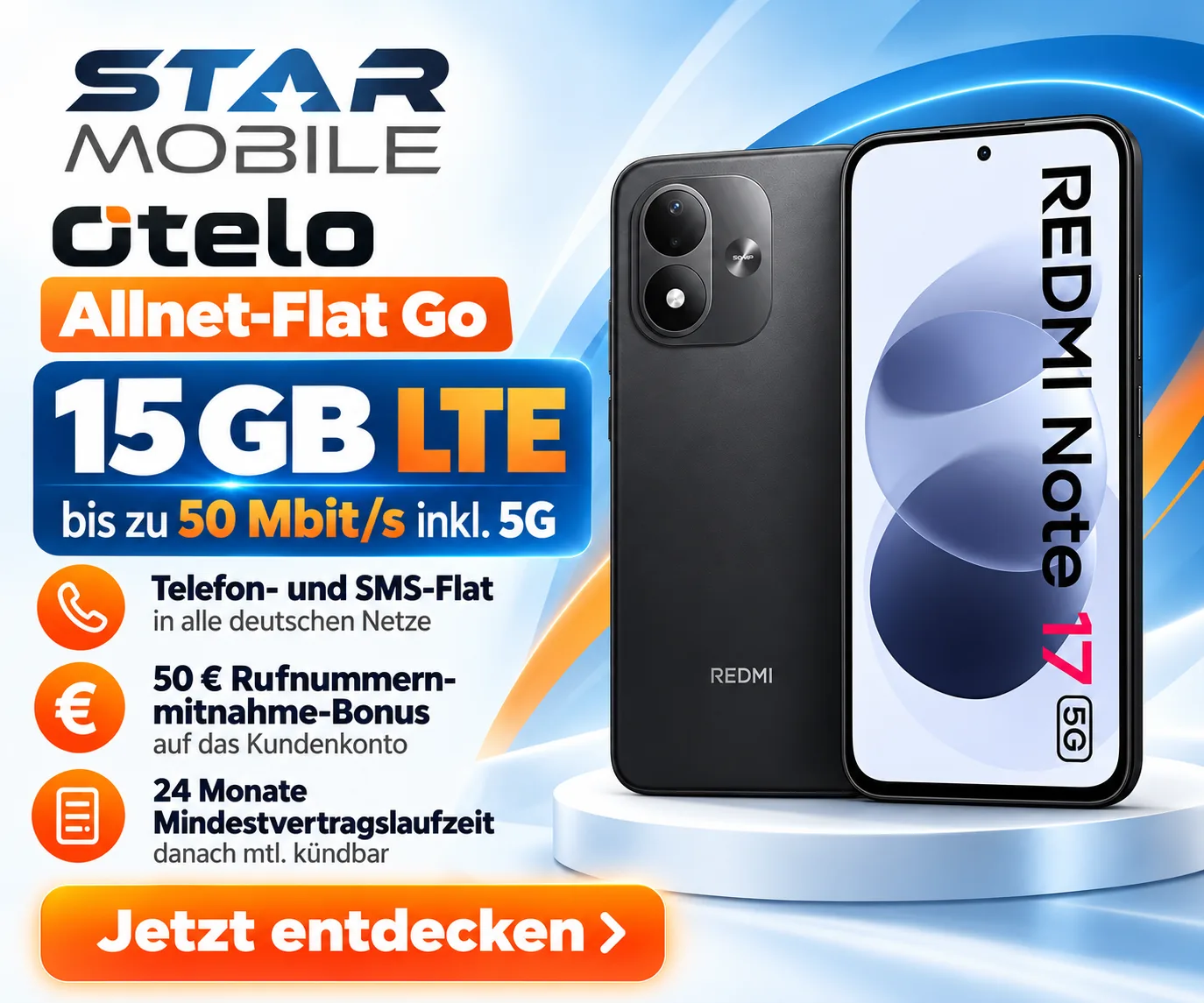 Redmi Note 17 5G mit 15 GB otelo Allnet-Flat