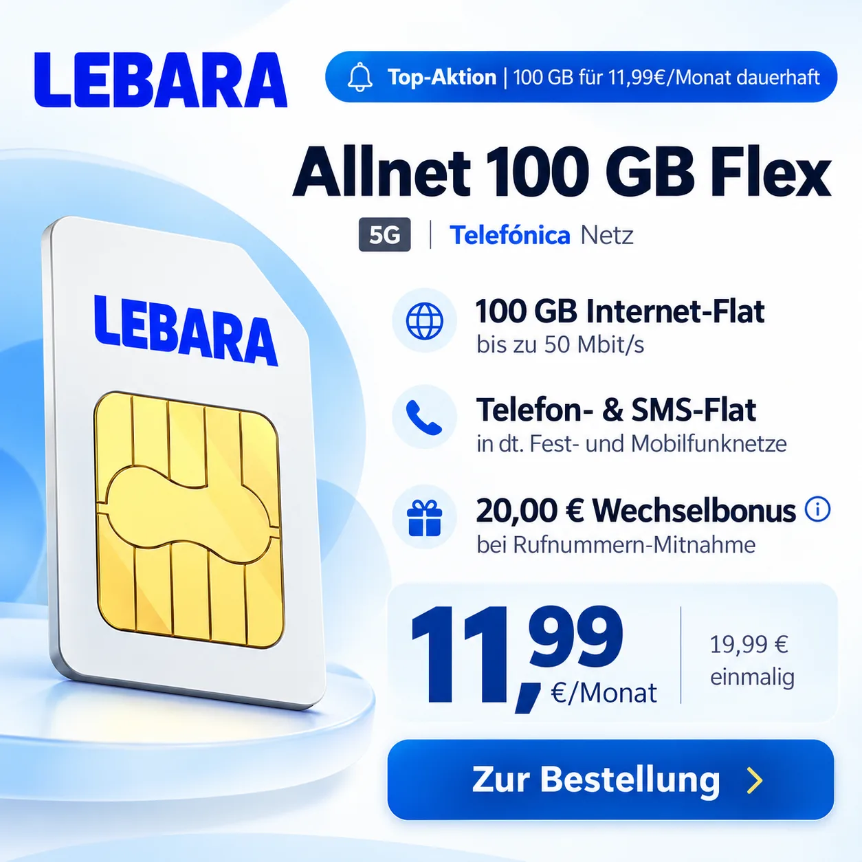 Lebara 100 Gb Allnetflat Monatlich Kuendbar Bester Aktions Tarif Vergleichsratgeber