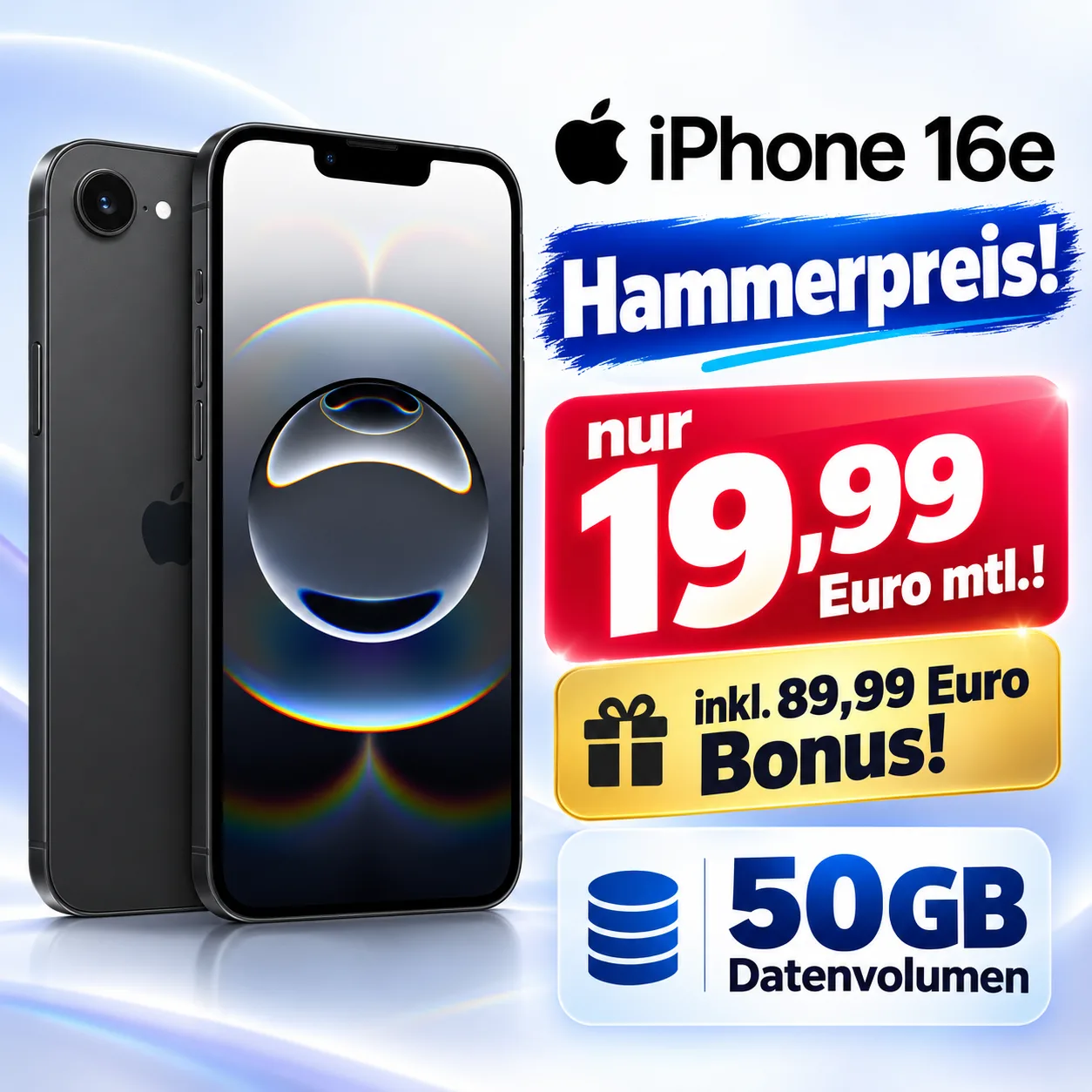 LogiTel iPhone 16 E Dealpreis 19 99 Euro Monatlich