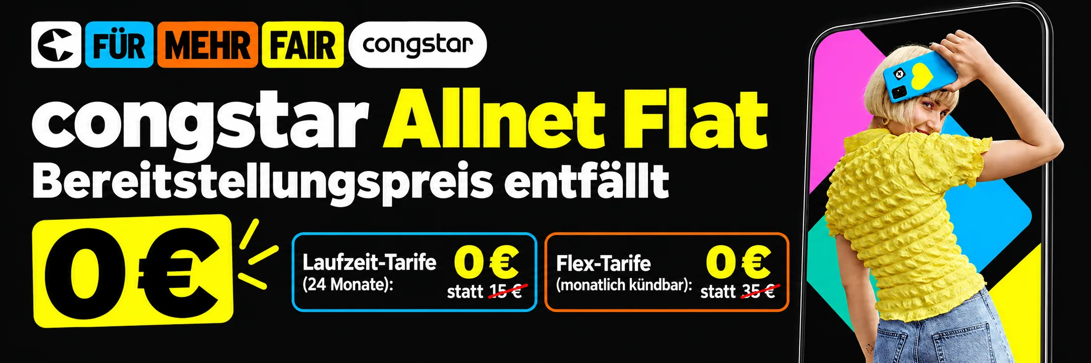 congstar Aktion: Jetzt keine Anschlussgebühr bezahlen – Allnet Flat und Homespot & Go