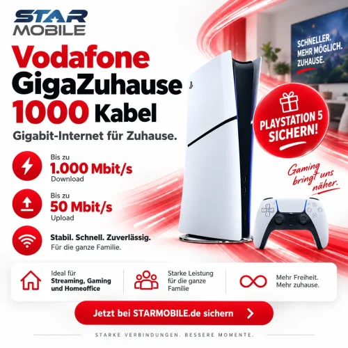 1000 Mbits Vodafone Kabel 1000 Inkl Playstation 5 Gta 6 Konsole Mit Vertrag Starmobile