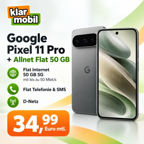 klarmobil Google Pixel 11 Pro Tarif Deal 34 99 Euro Monatlich Vergleichsratgeber