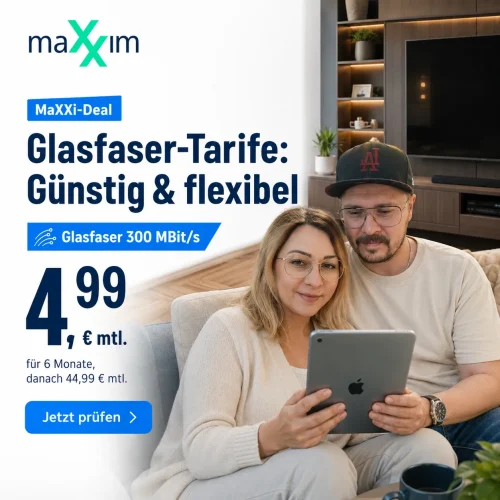Maxxim Glasfaser Schon Ab Nur 4 99 Euro Mtl