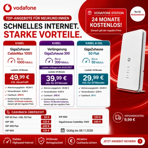 Vodafone Kabel Portfolio Neu Cashback Fuer Alle Tarife Vergleichsratgeber